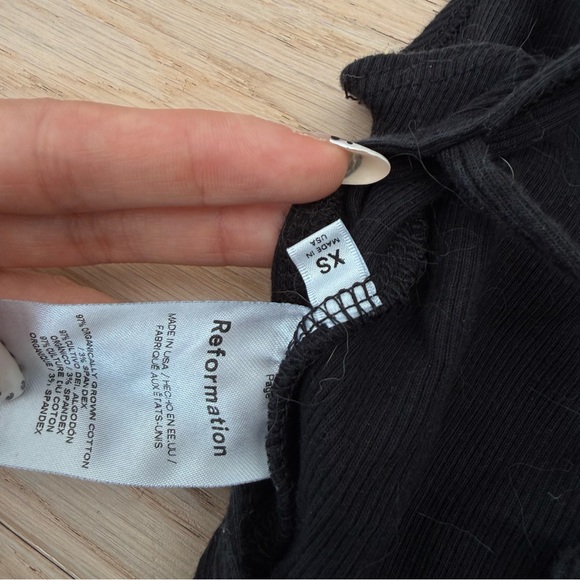 Reformation Black Open-Back Tie Bandeau Top - Picture 3 of 3